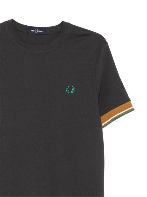 T-shirt uomo Fred Perry grigia e beige in piqué con bordino manica FRED PERRY | M2396297